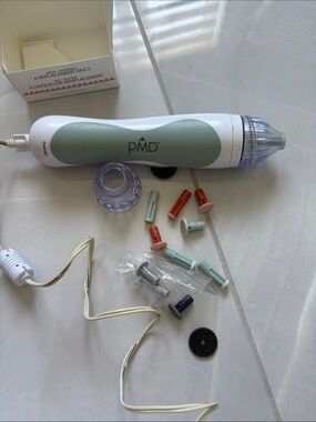 PMD Microderm Device in Sage Green and White with Accessories